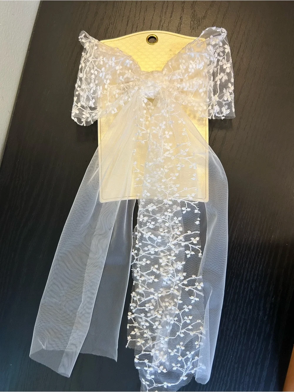 A New Day White Floral Lace Bridal Hair Bow